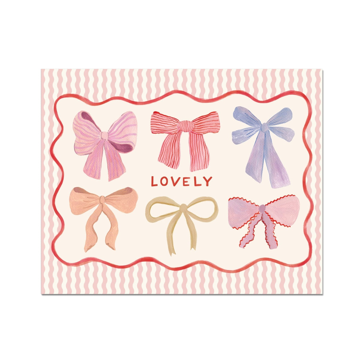 Kid of the Village Lovely Bows Art Print - Pink