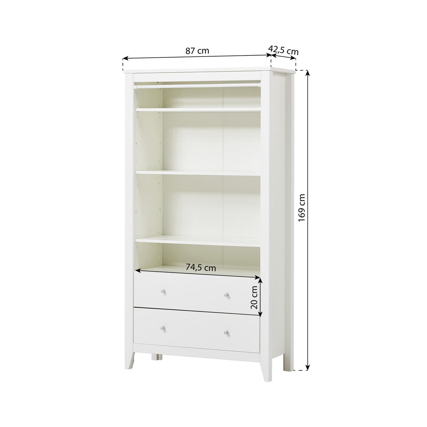Hoppekids 'Hans' Storage Cabinet - White