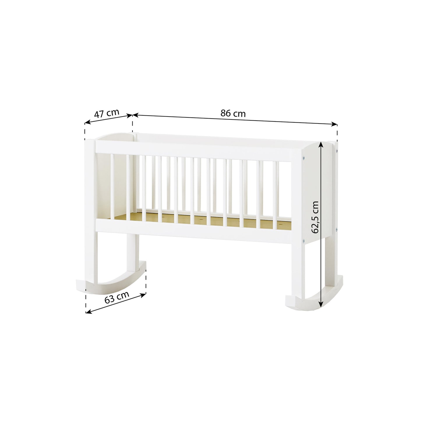 Hoppekids Baby Cradle 40 x 80 cm - White