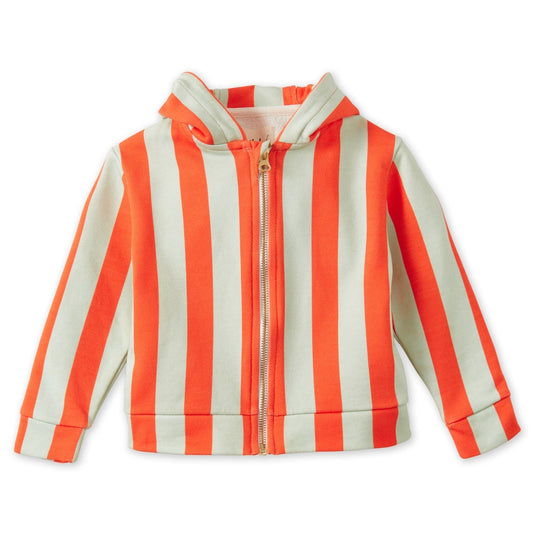 Striped Organic Cotton Zip Up Hoodie by Vild House of Little (2 Colours Available)