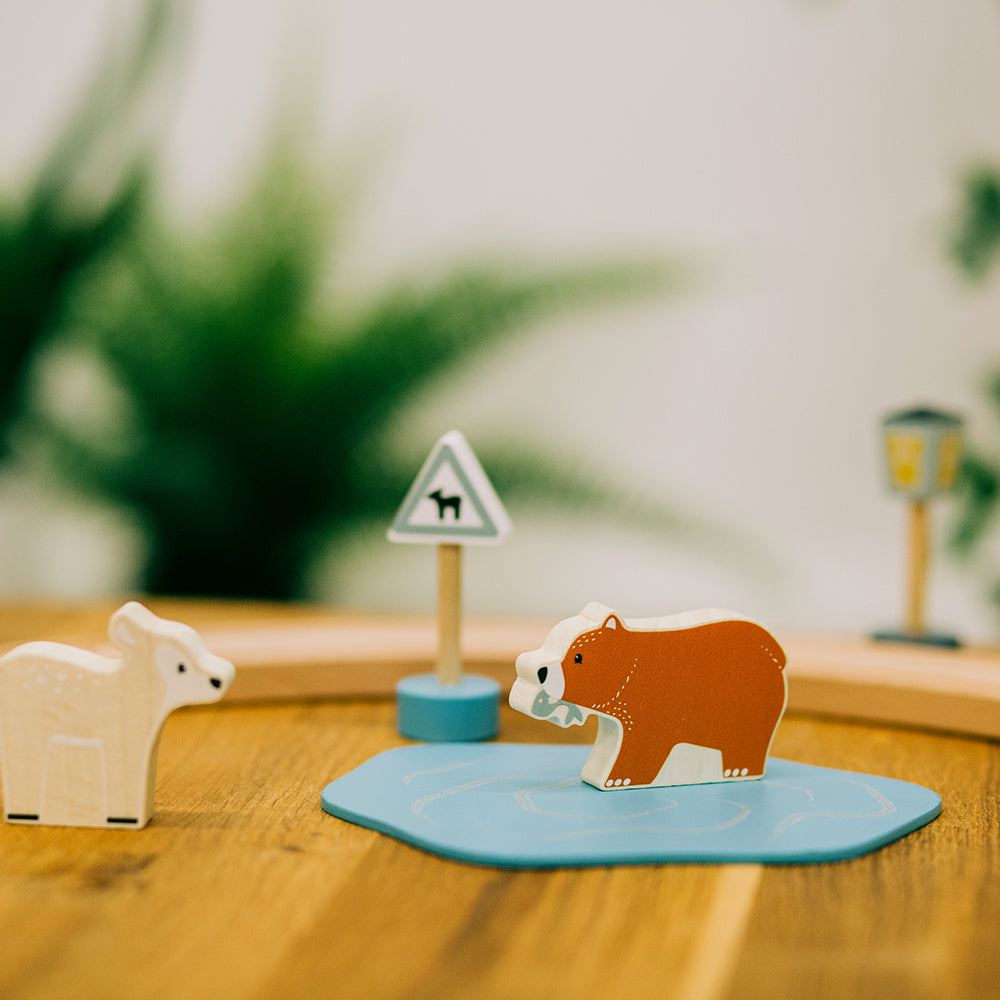 Bigjigs Wooden Train Set - Woodland Animals