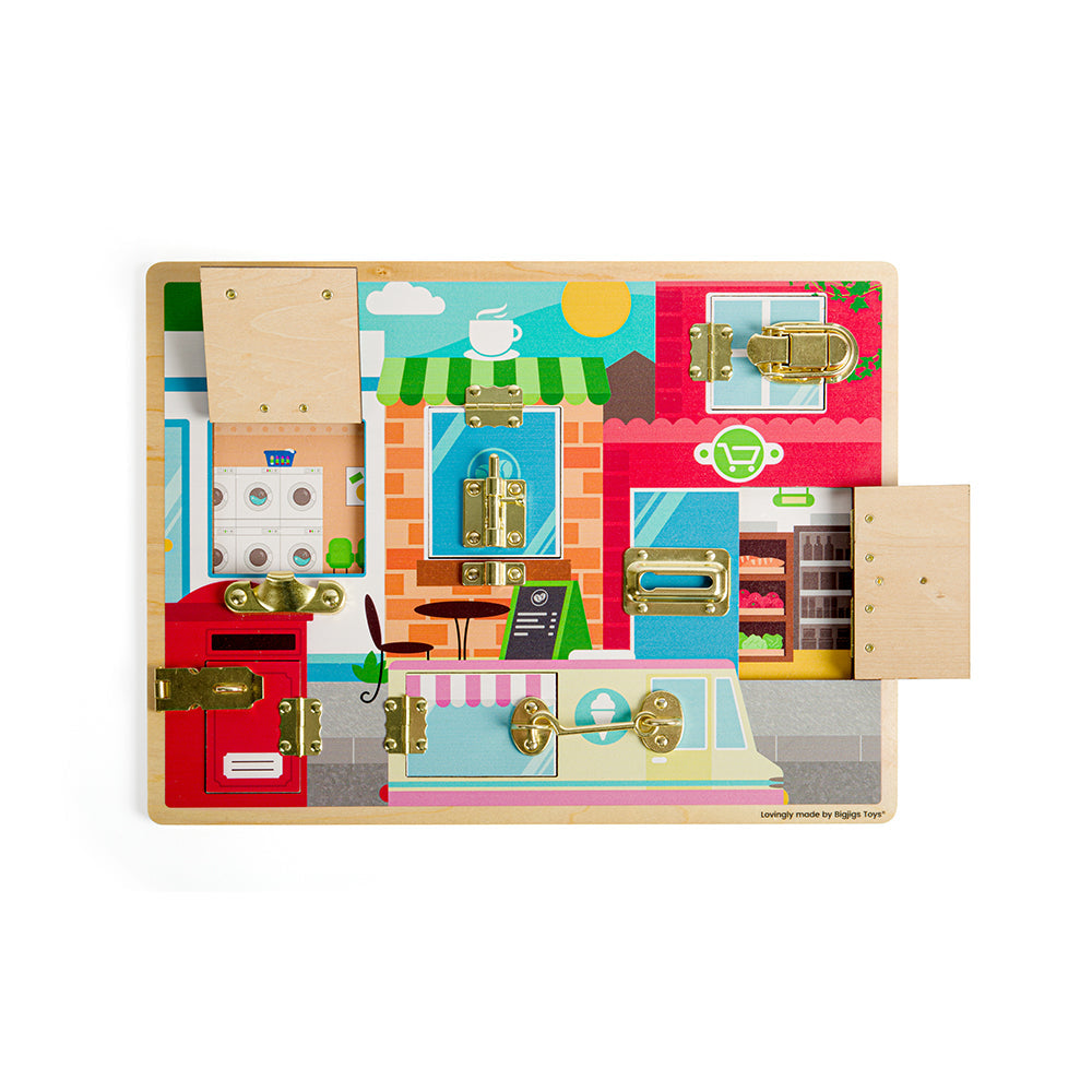 Bigjigs Wooden 'Latches & Catches' Baby Busy Board