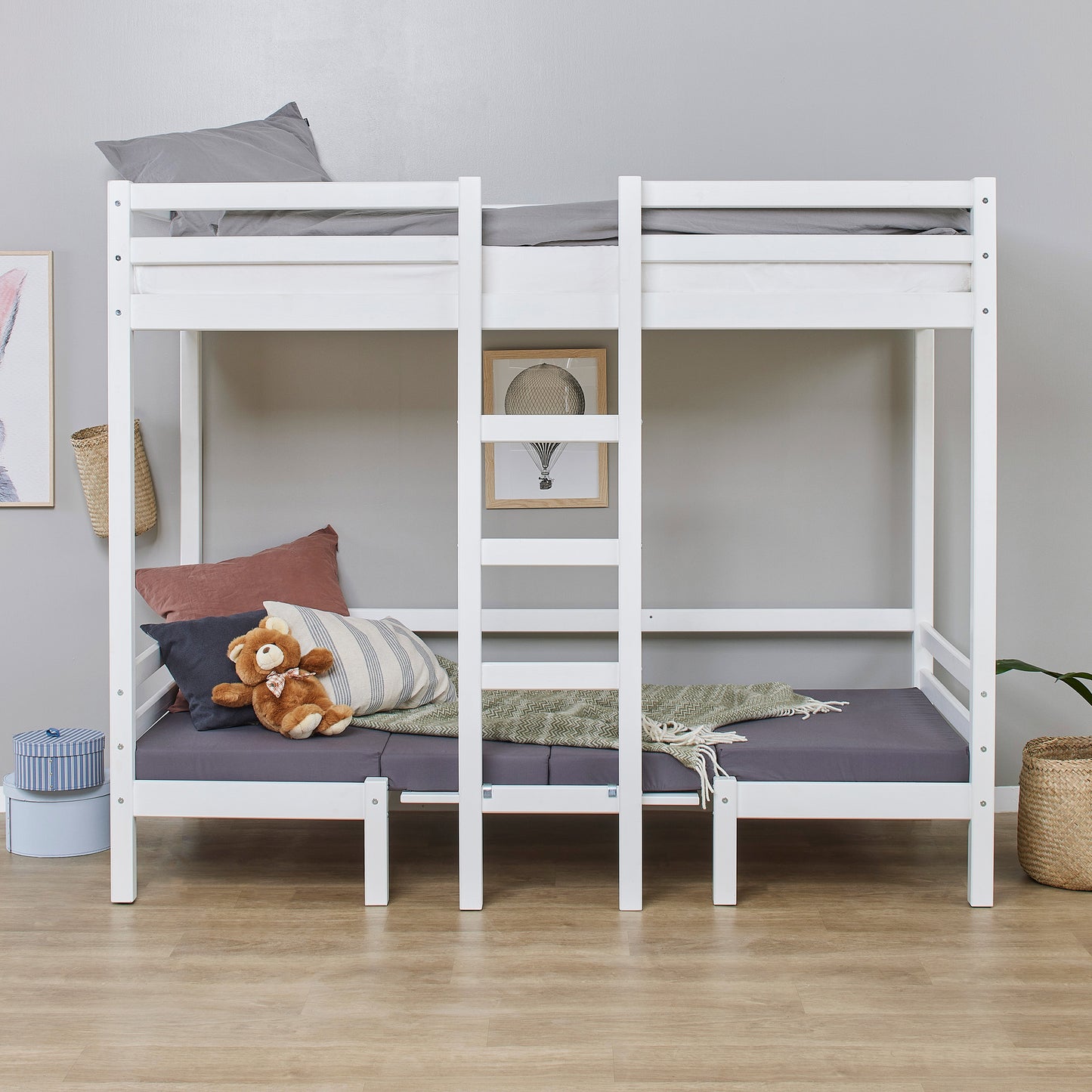 Hoppekids Eco Dream Jumbo Bunk Bed - 90 x 200 cm - White