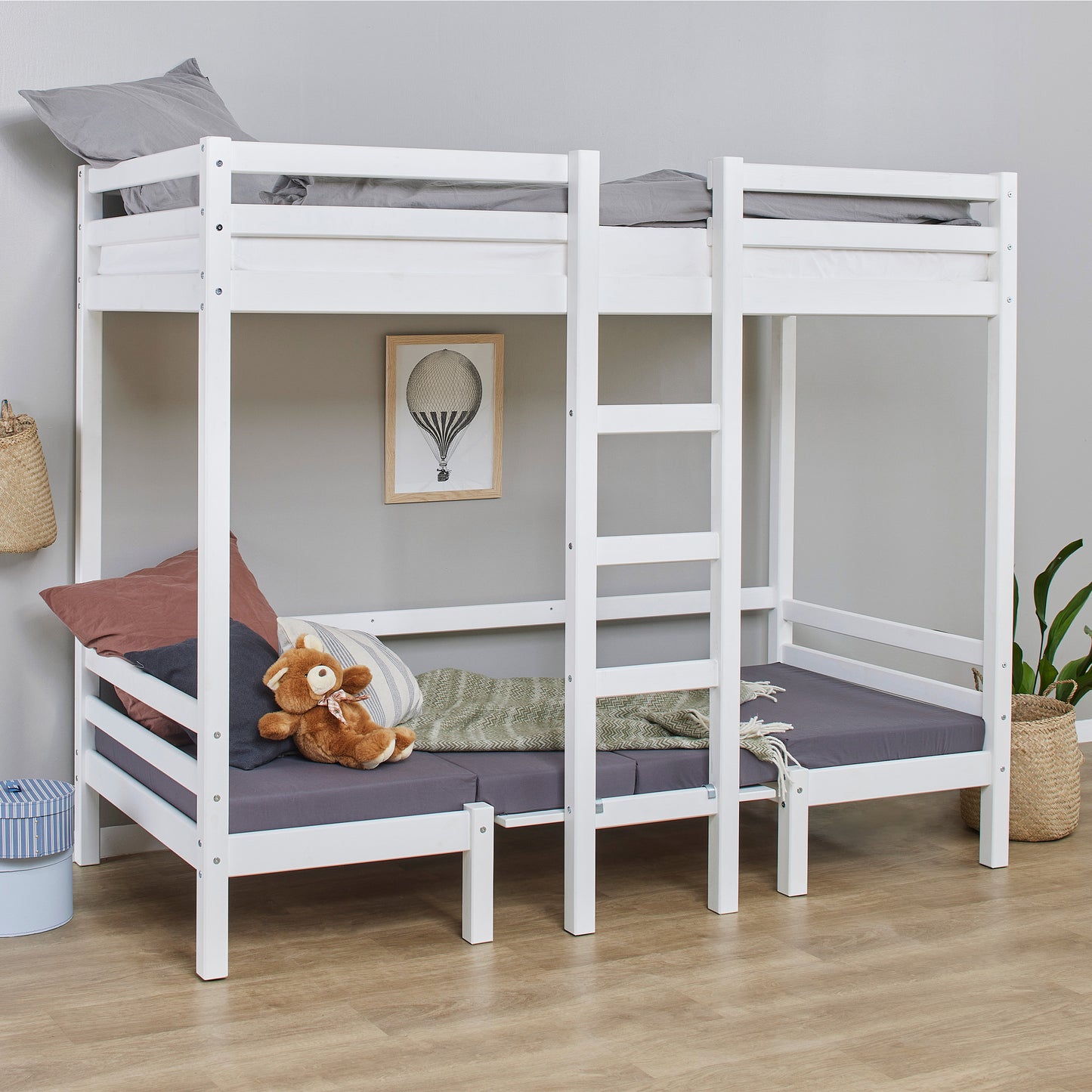 Hoppekids Eco Dream Jumbo Bunk Bed - 90 x 200 cm - White