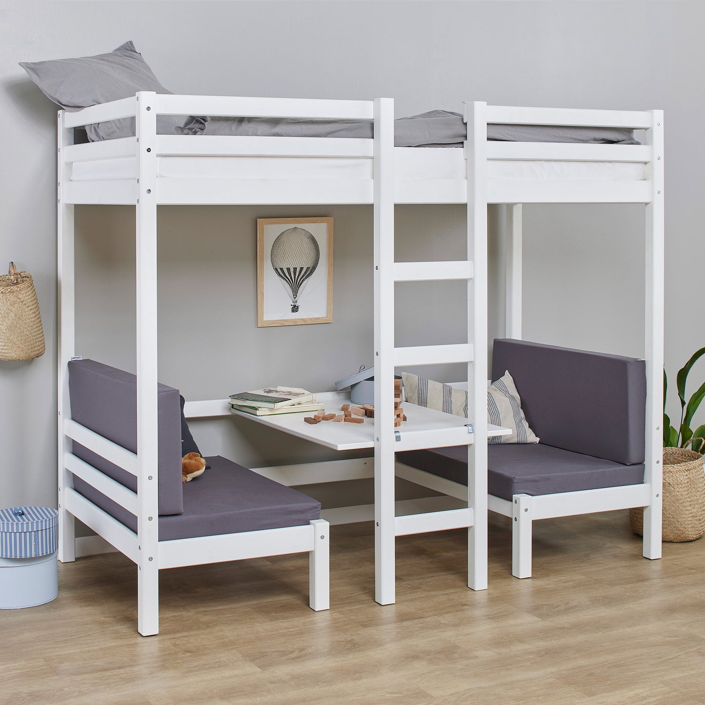 Hoppekids Eco Dream Jumbo Bunk Bed - 90 x 200 cm - White