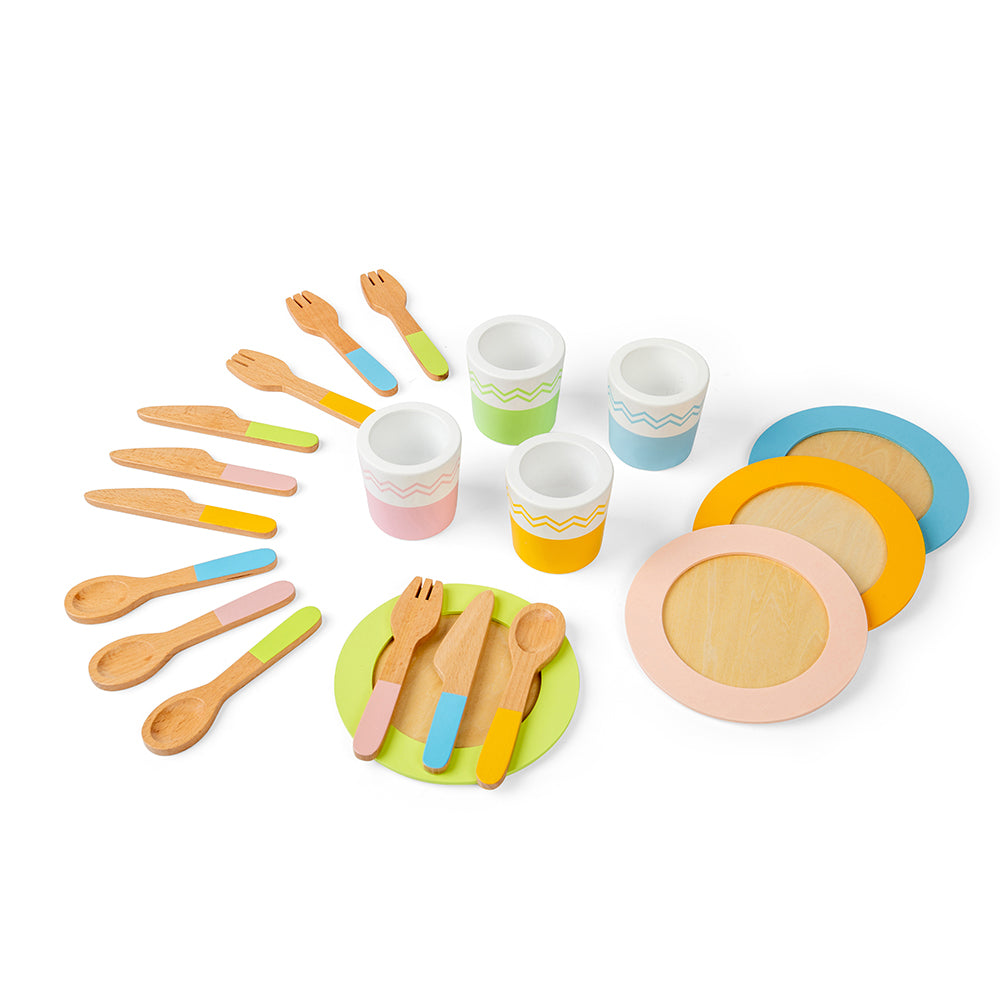 Bigjigs Wooden Toy Dinner Service Set