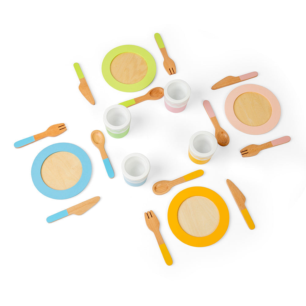 Bigjigs Wooden Toy Dinner Service Set