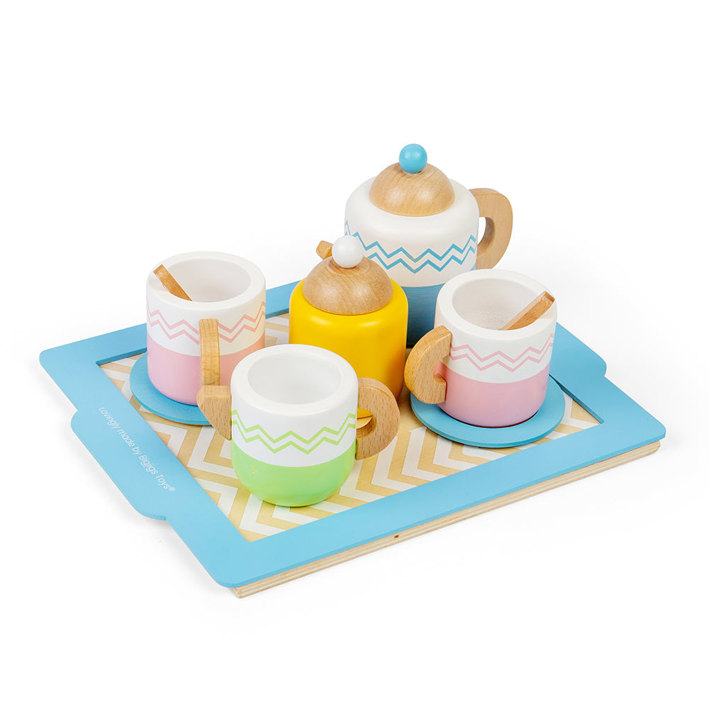Bigjigs Wooden Toy Tea Tray Set