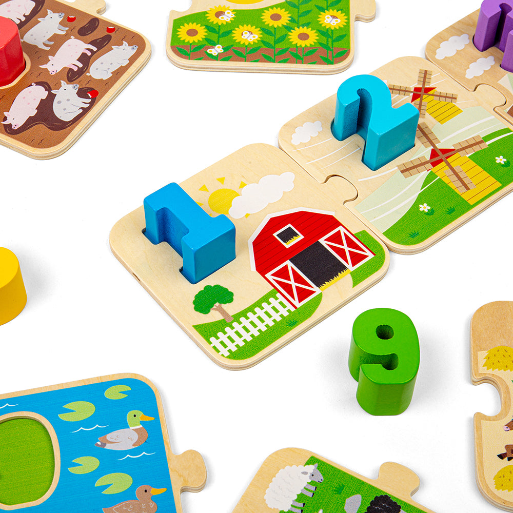 Bigjigs Wooden 1-10 Tile Puzzle