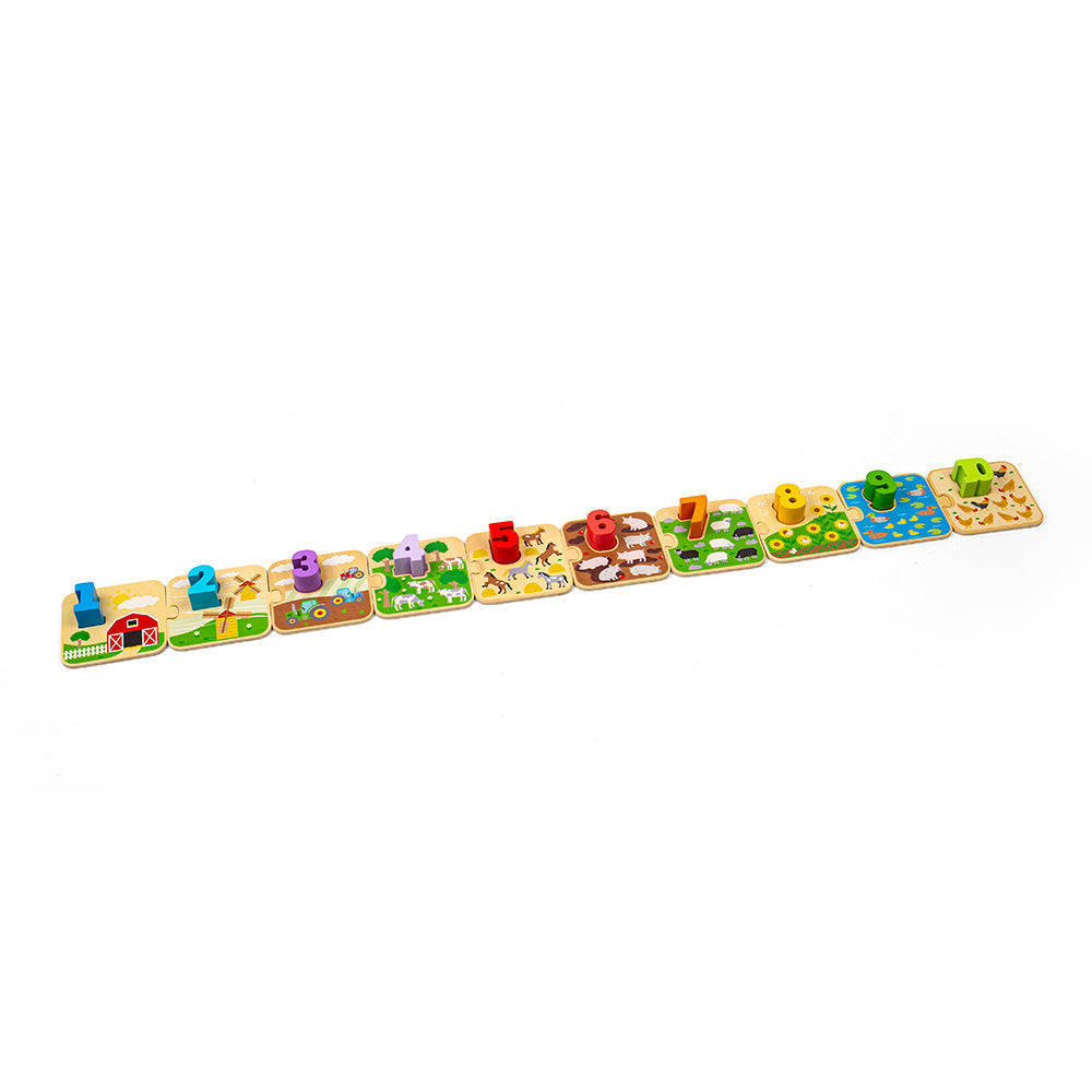 Bigjigs Wooden 1-10 Tile Puzzle