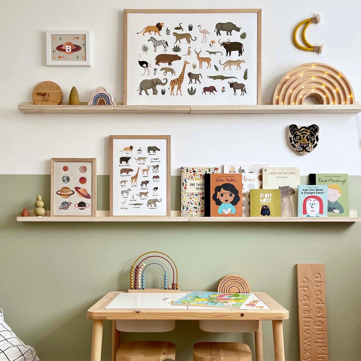 Kid of the Village Safari Animal Chart Art Print