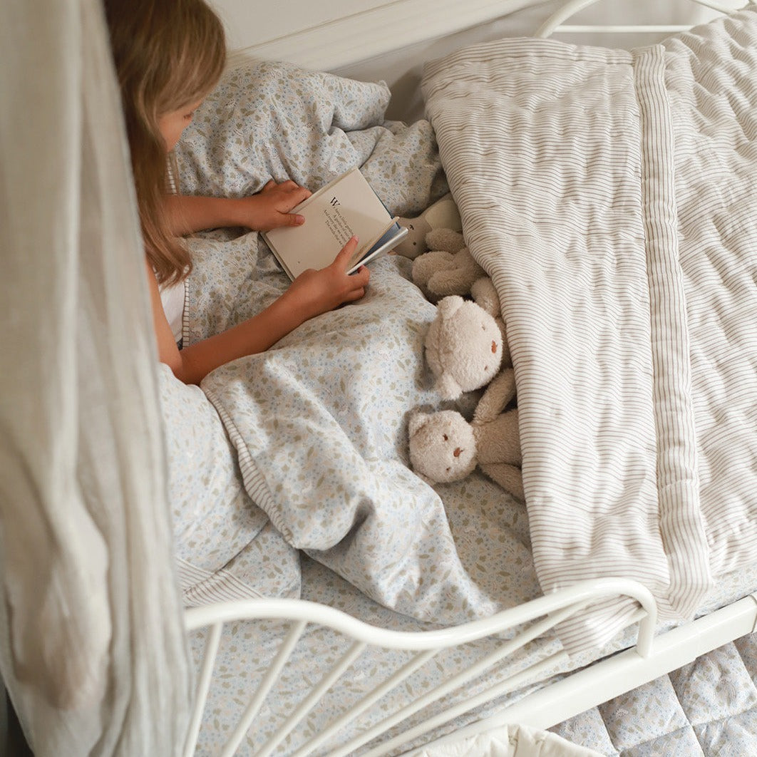 Avery Row Quilted Bedspread - Natural Stripe (2 Sizes Available)