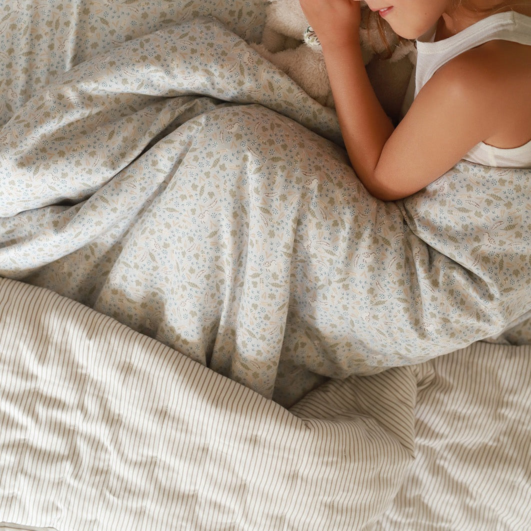 Avery Row Quilted Bedspread - Natural Stripe (2 Sizes Available)