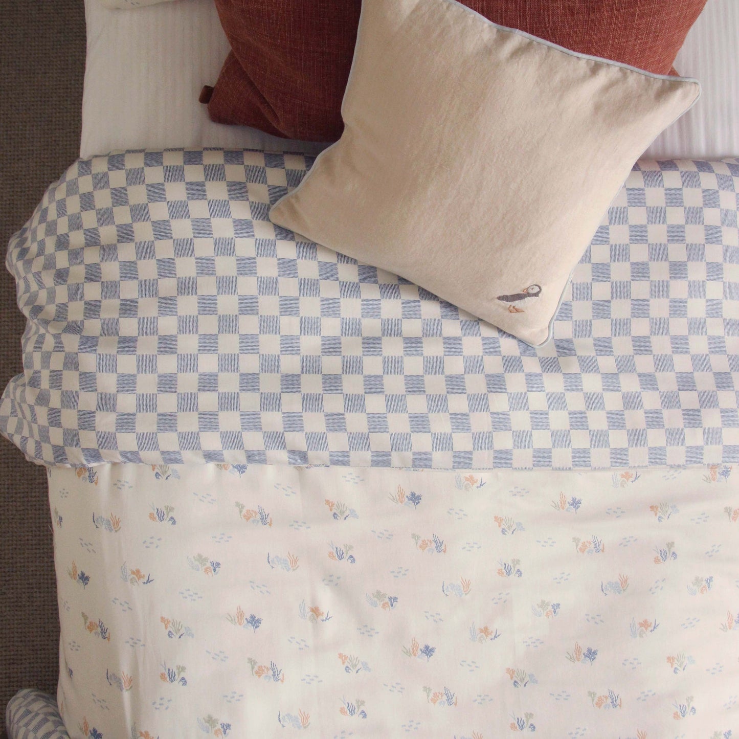 Avery Row Organic Cotton Single Bedding Set - Coastline