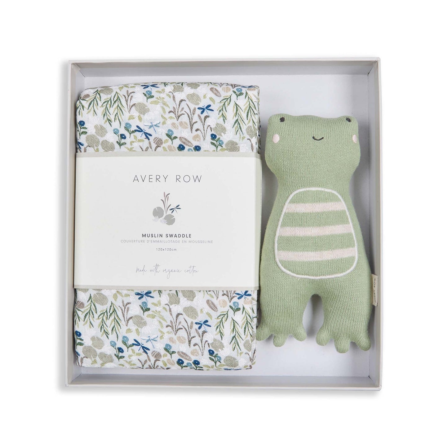 Avery Row Swaddle & Cuddle New Baby Gift Set - Riverbank
