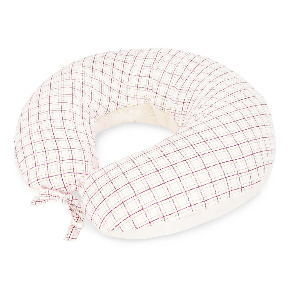 Avery Row Nursing Pillow - Pink Check