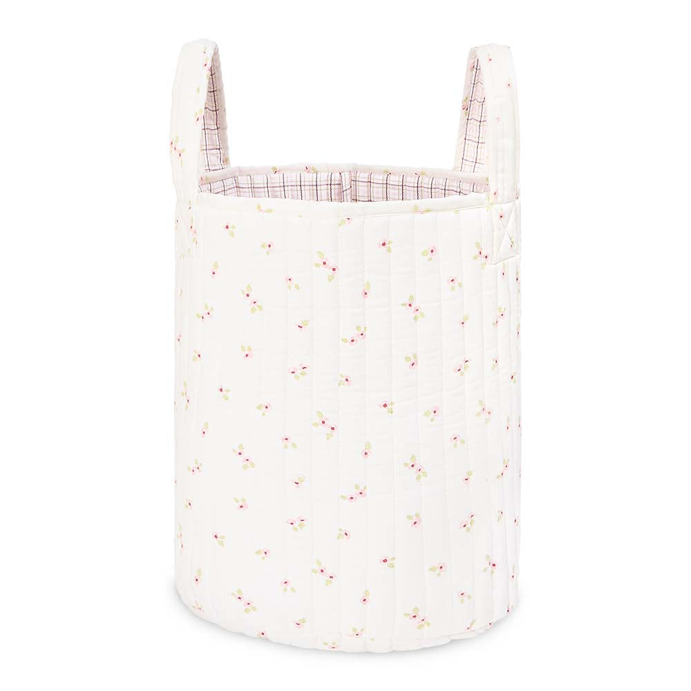 Avery Row Large Quilted Storage Basket - Anemone/Pink Check