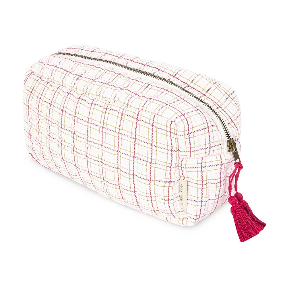 Avery Row Wash bag - Pink Check