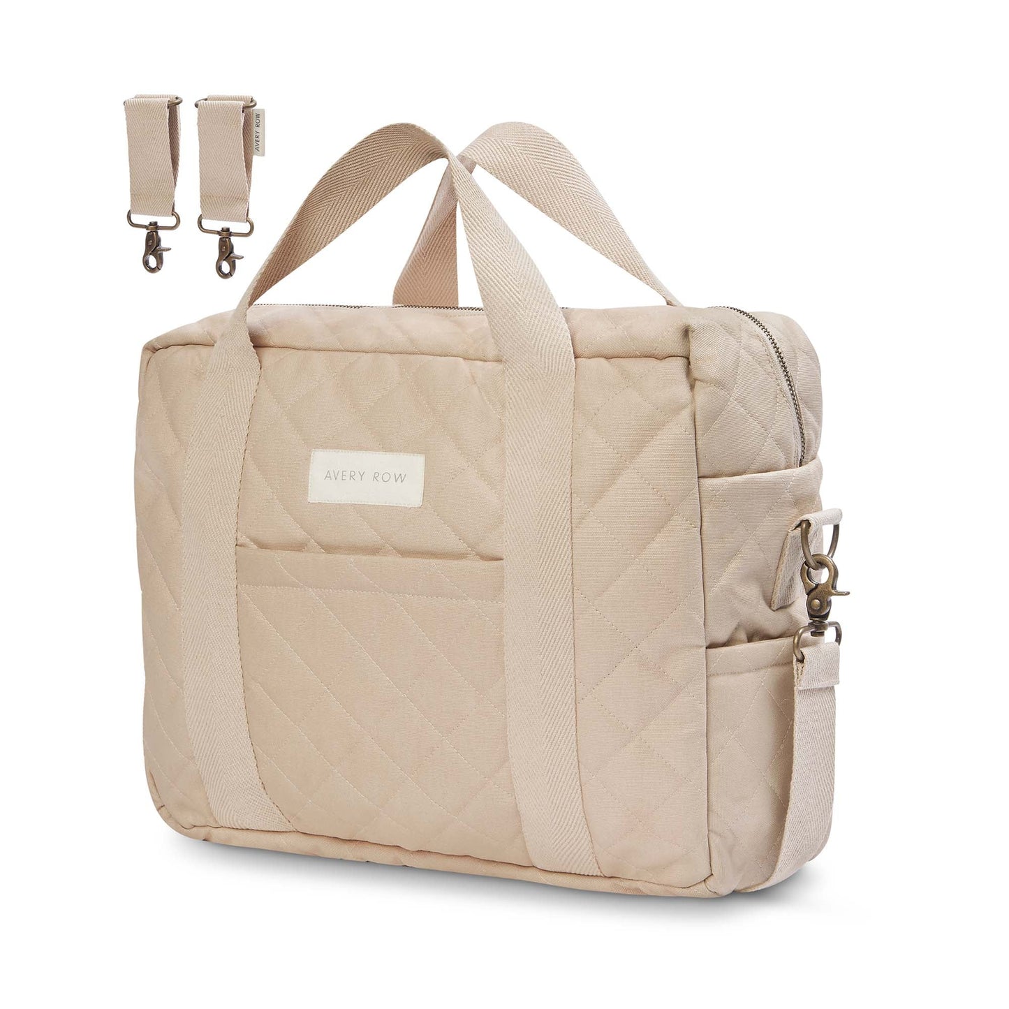 Avery Row Baby Changing Bag with Pram Clips - Natural