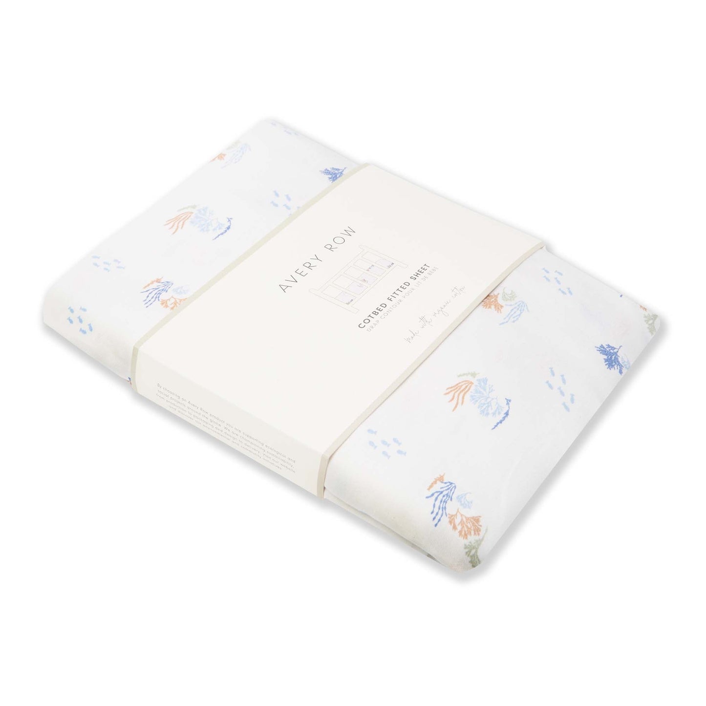 Avery Row Cotbed Fitted Sheet - Coastline