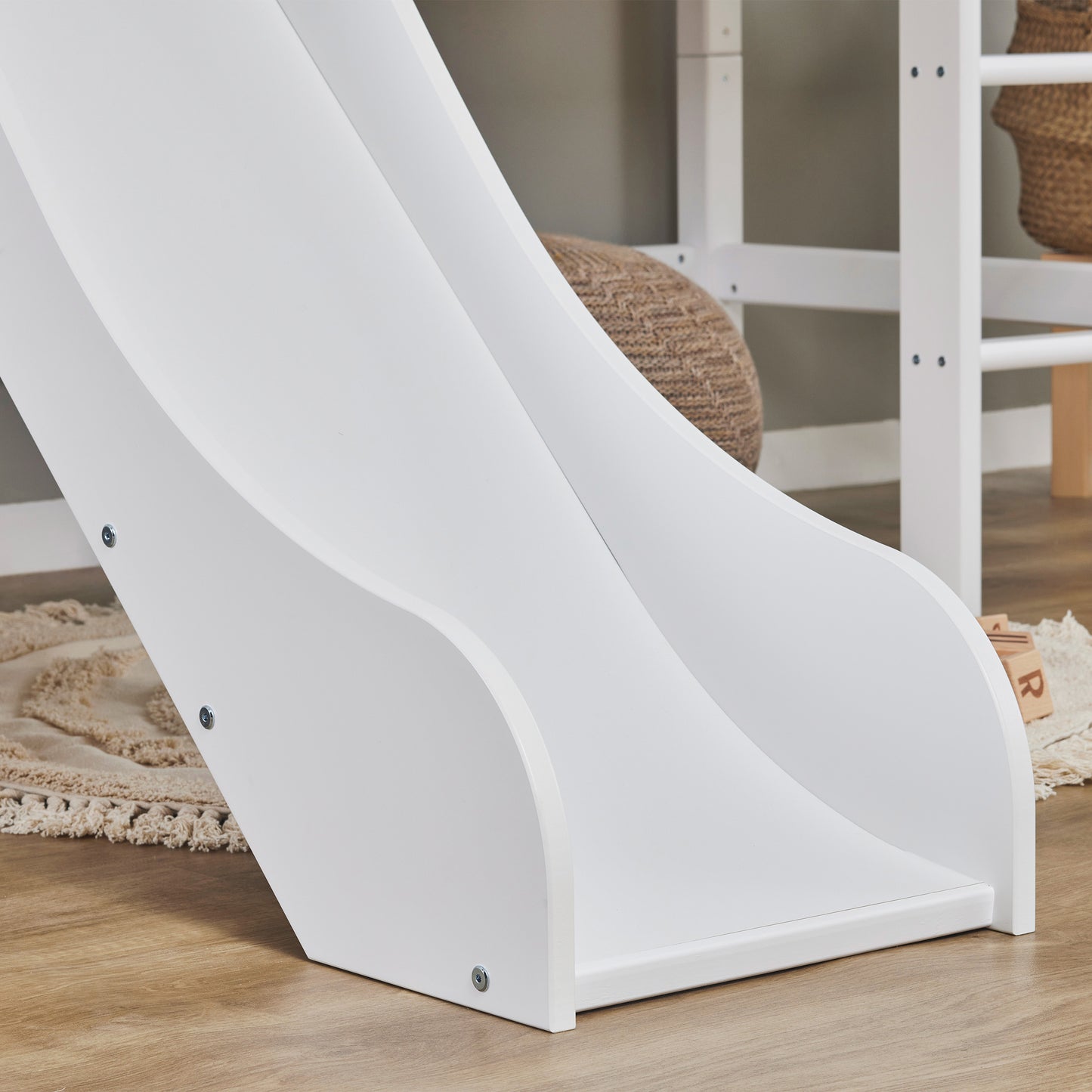 Hoppekids Eco Dream Mid Sleeper Bed with Slide - White (2 Sizes Available)