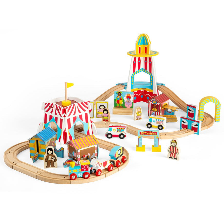 Bigjigs Wooden Fun Fair Train Set