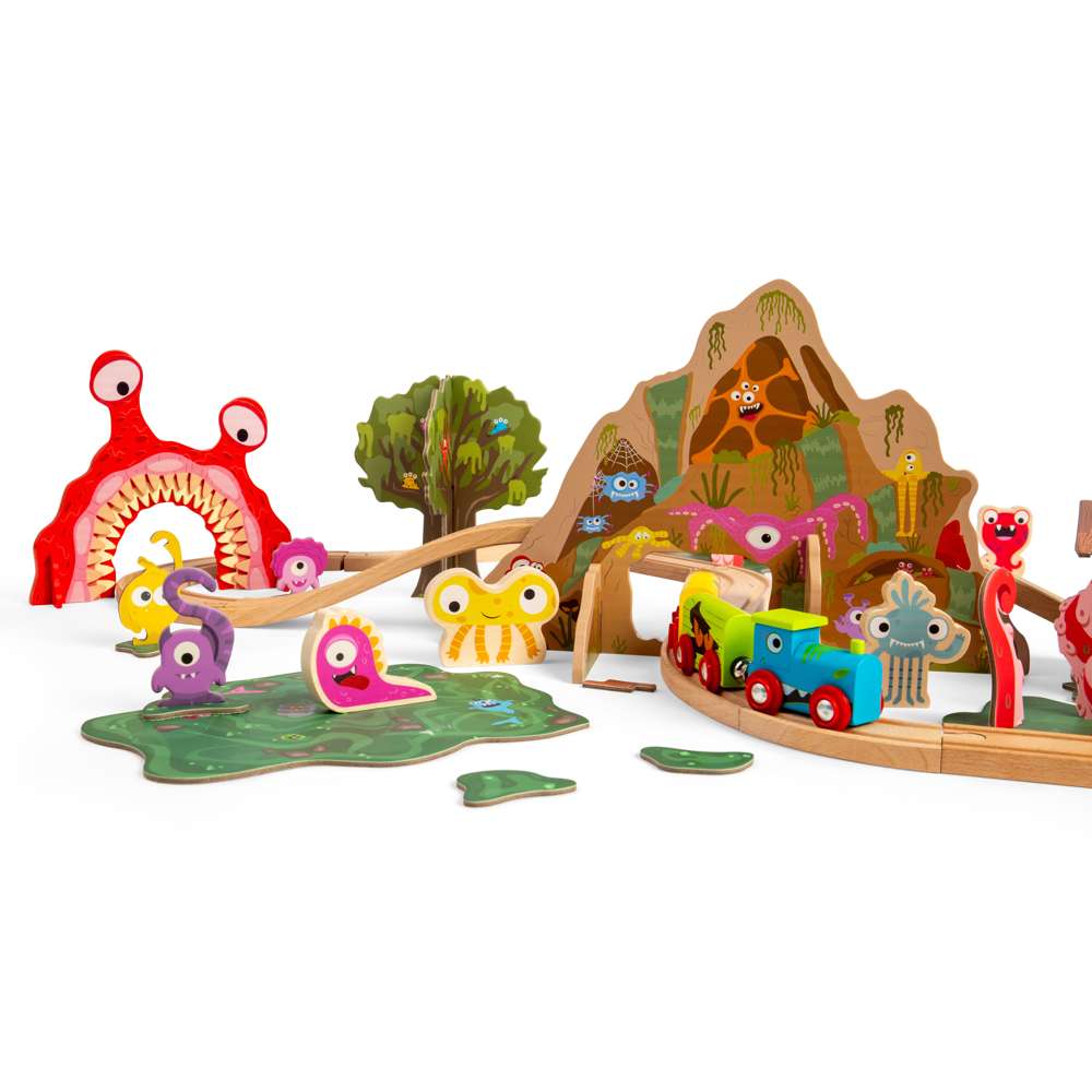 Bigjigs Wooden Monster Train Set