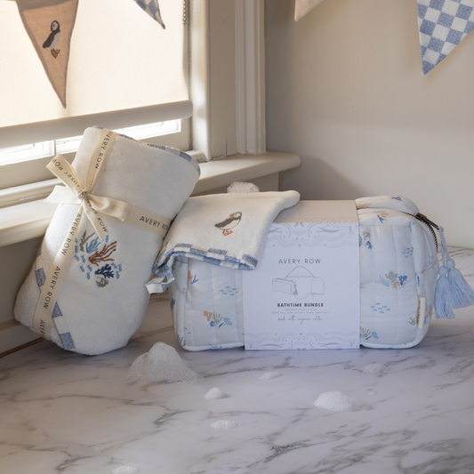 Avery Row Bathtime Bundle New Baby Gift Set - Coastline