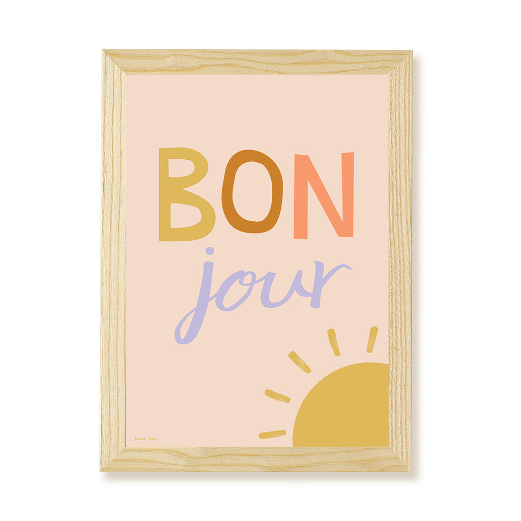Bonjour Kids Art Print by Hibou Home