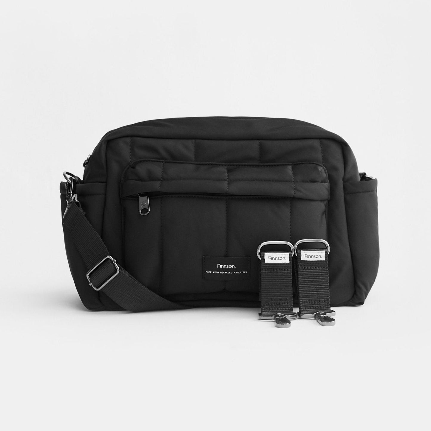 Finnsøn FREYA Eco Oversized Stroller Organiser With Stroller Clips - Black