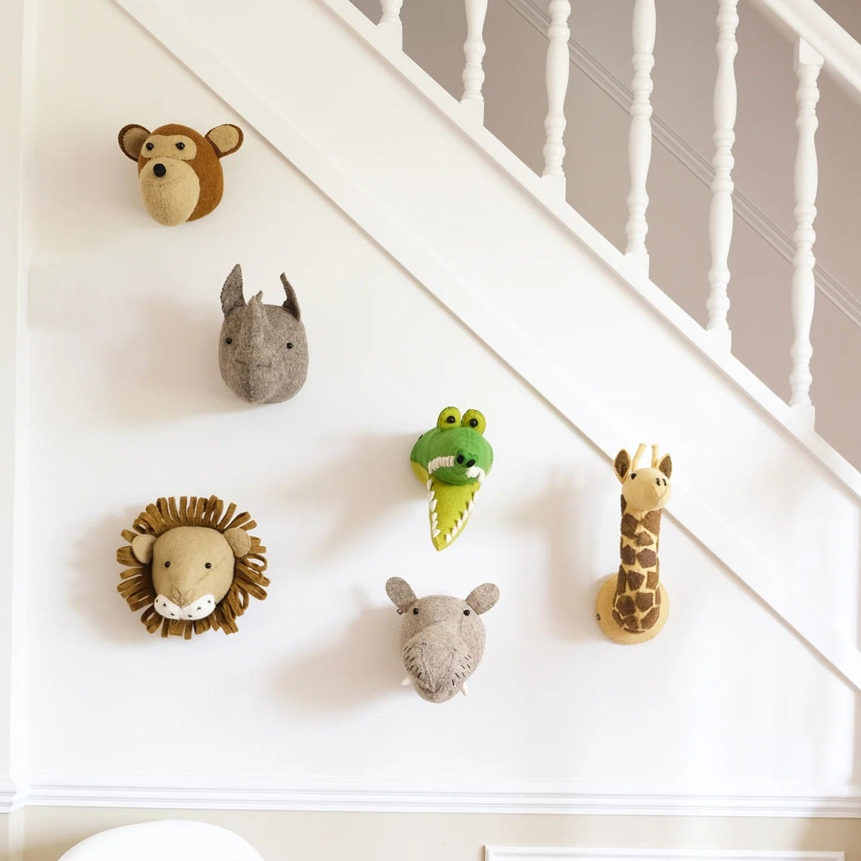 Fiona Walker Hippo Felt Animal Wall Head - Mini
