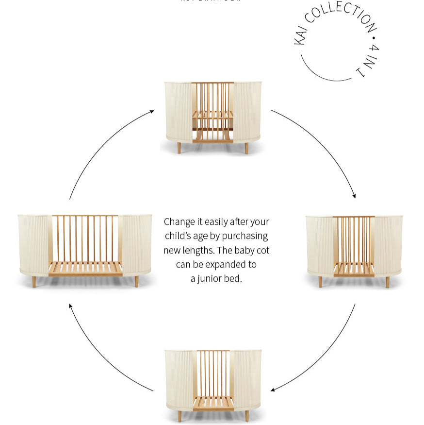 Kas Kopenhagen Kai Baby Cot - Natural Oak