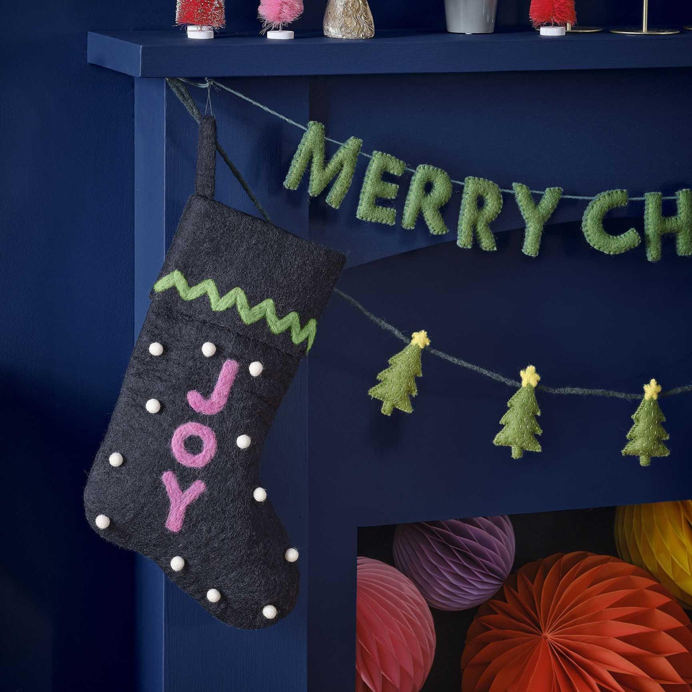 Joy Felt Christmas Stocking By Ginger Ray