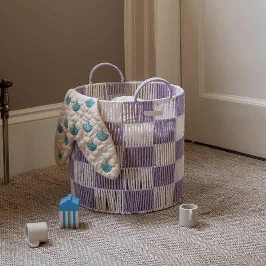 Avery Row Checkerboard Storage Basket - Large - Lilac