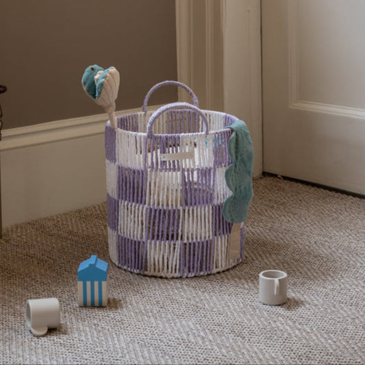 Avery Row Checkerboard Storage Basket - Medium - Lilac