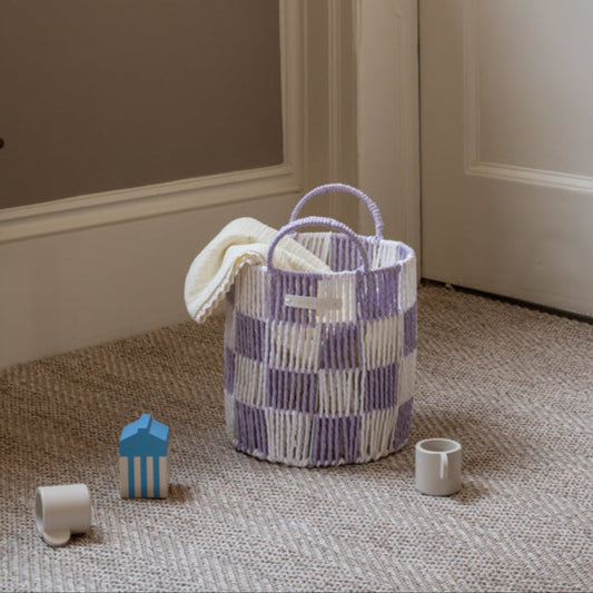 Avery Row Checkerboard Storage Basket - Small - Lilac
