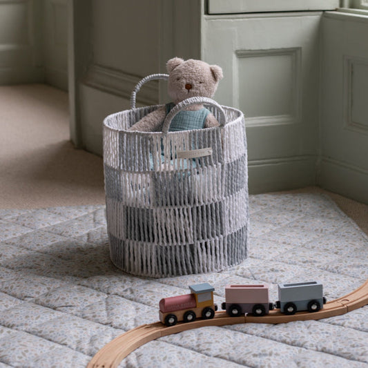 Avery Row Checkerboard Storage Basket - Medium - Powder Blue