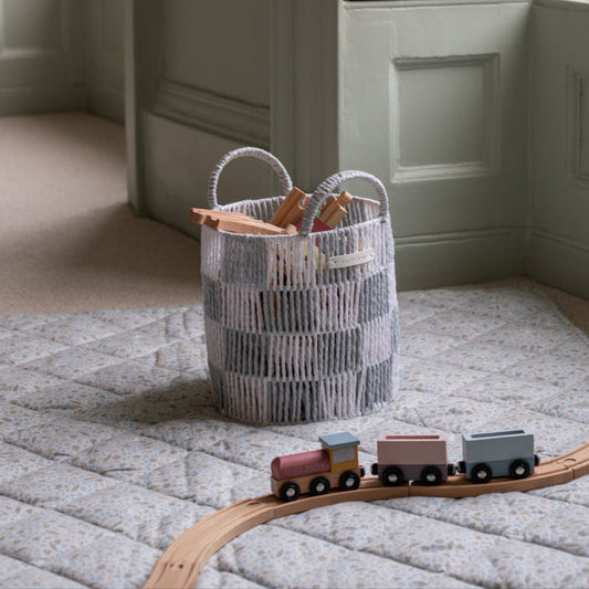 Avery Row Checkerboard Storage Basket - Small - Powder Blue