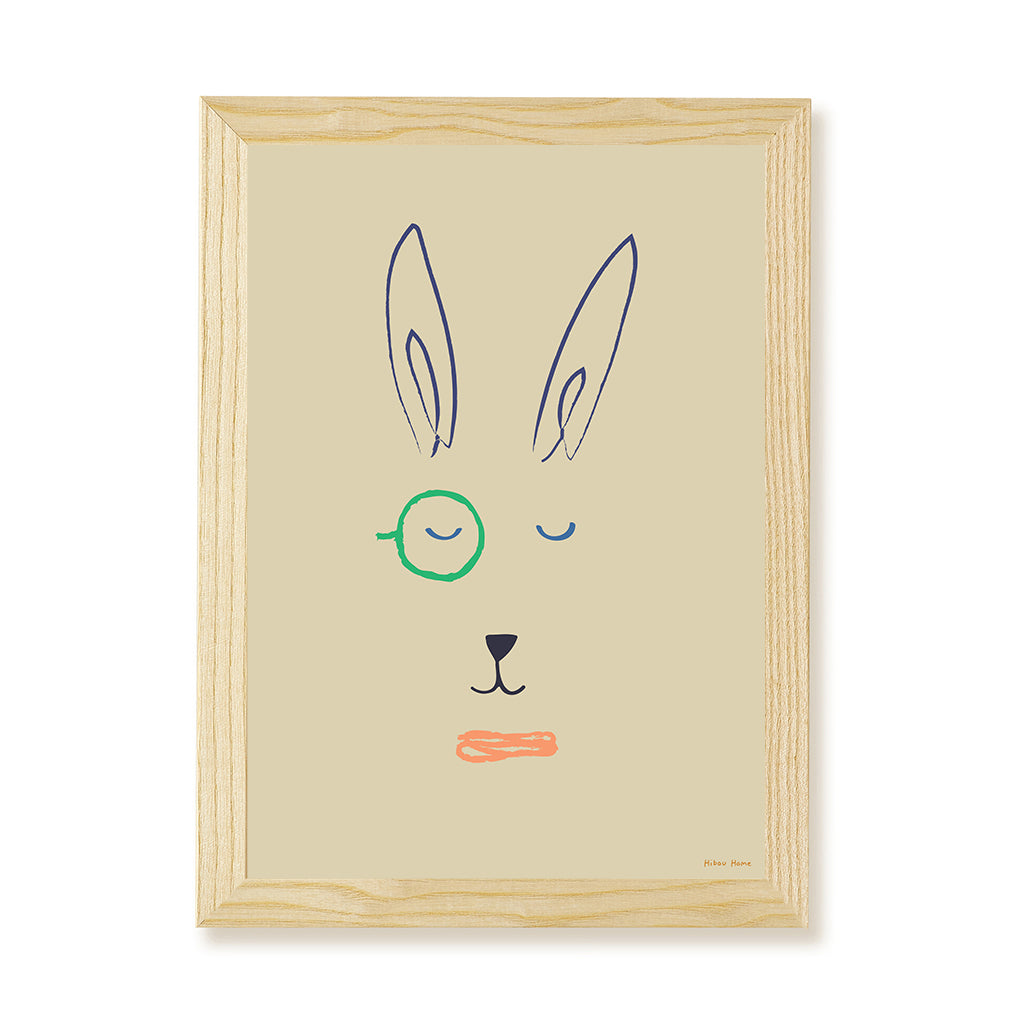 Hector Hare Kids Art Print by Hibou Home