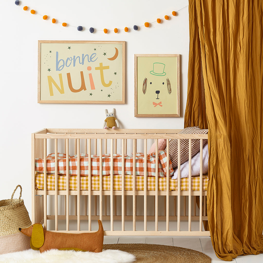 Bonne Nuit Kids Art Print by Hibou Home