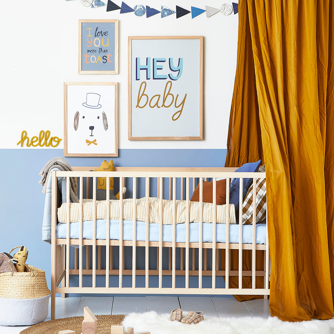 Hey Baby Kids Art Print by Hibou Home