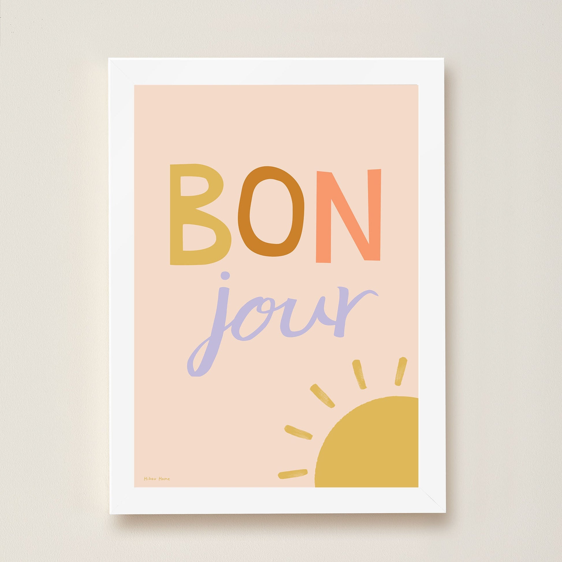 Bonjour Kids Art Print by Hibou Home