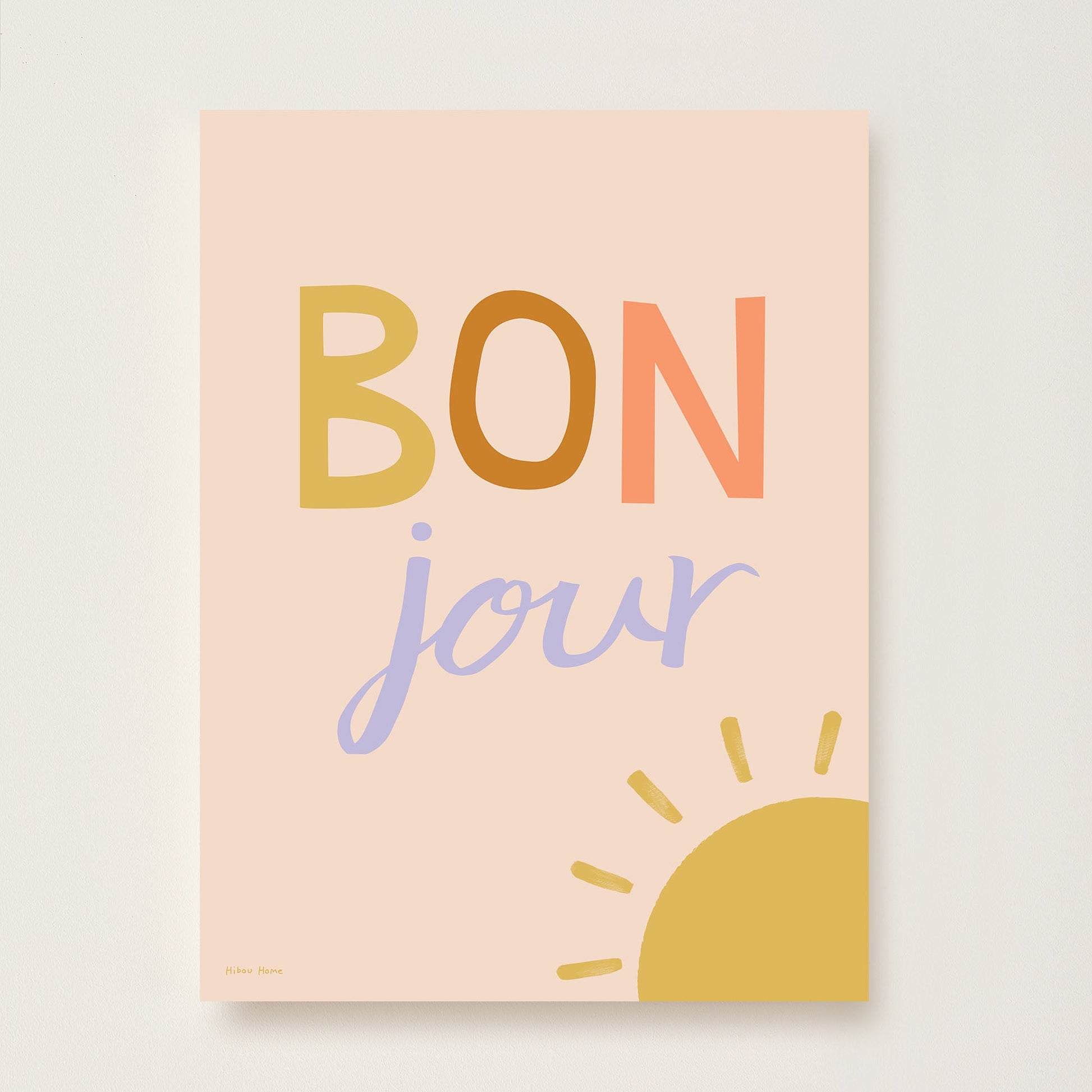 Bonjour Kids Art Print by Hibou Home