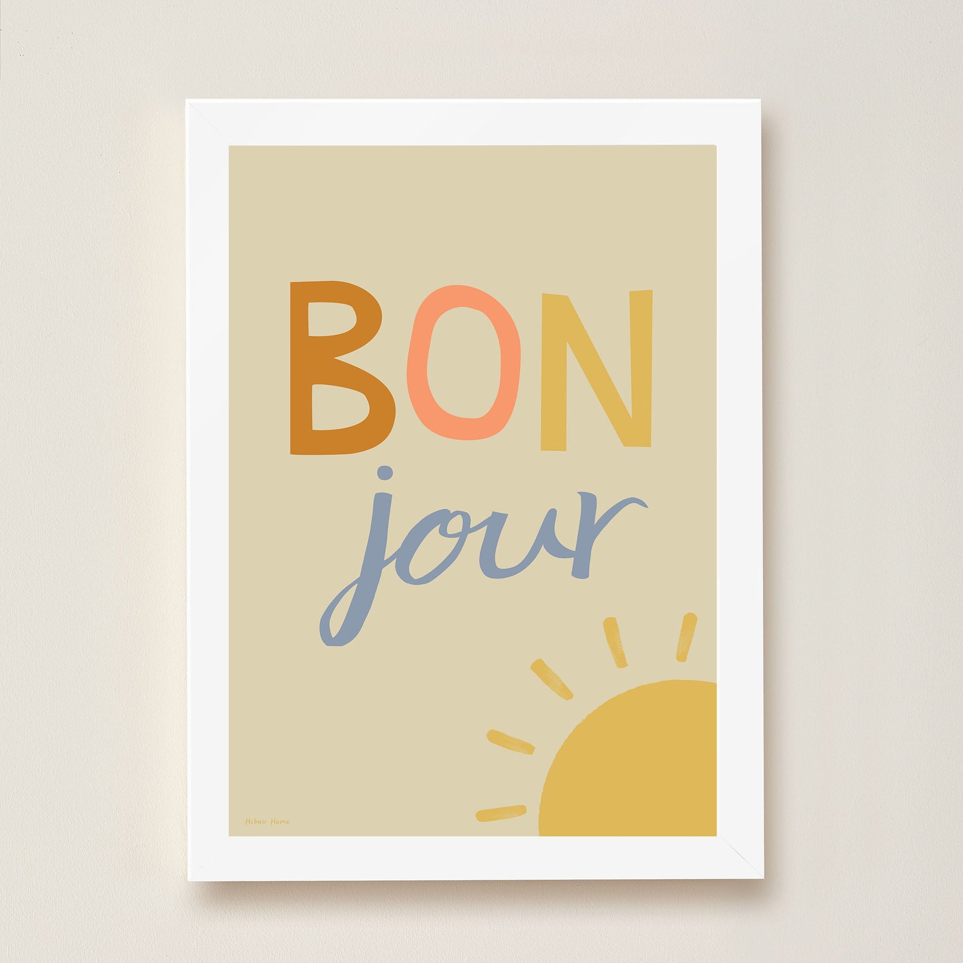 Bonjour Kids Art Print by Hibou Home