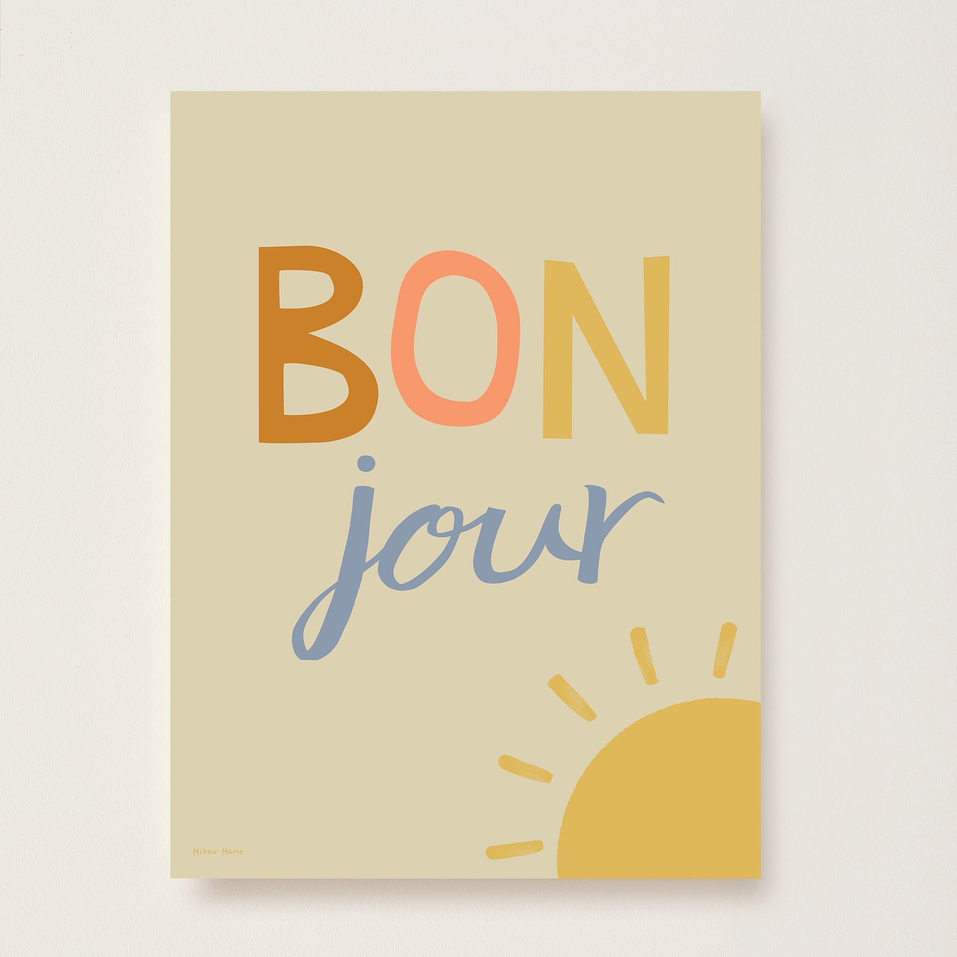 Bonjour Kids Art Print by Hibou Home