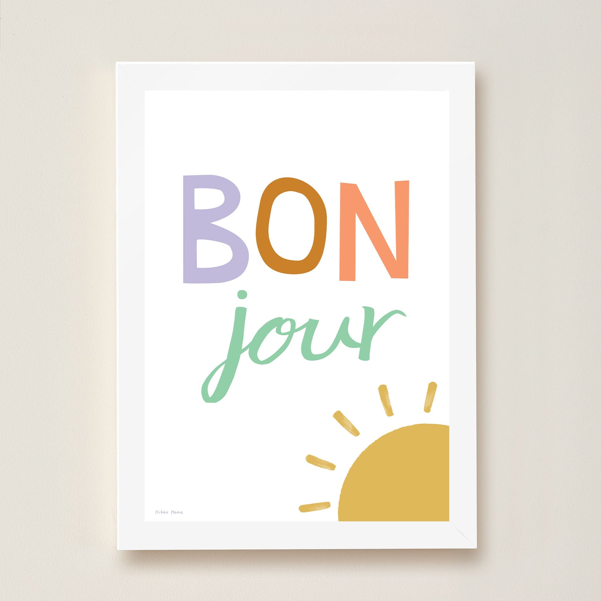 Bonjour Kids Art Print by Hibou Home