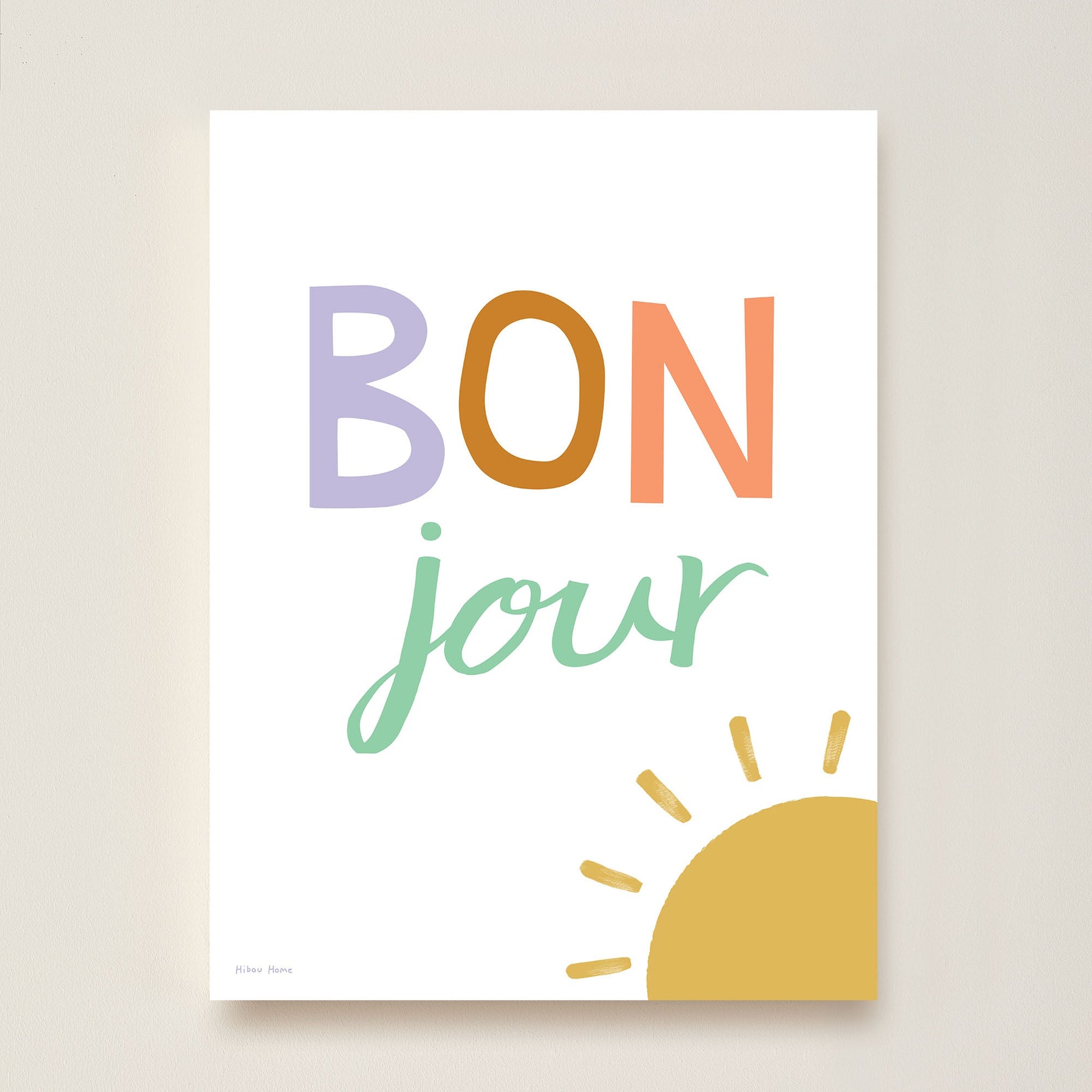Bonjour Kids Art Print by Hibou Home
