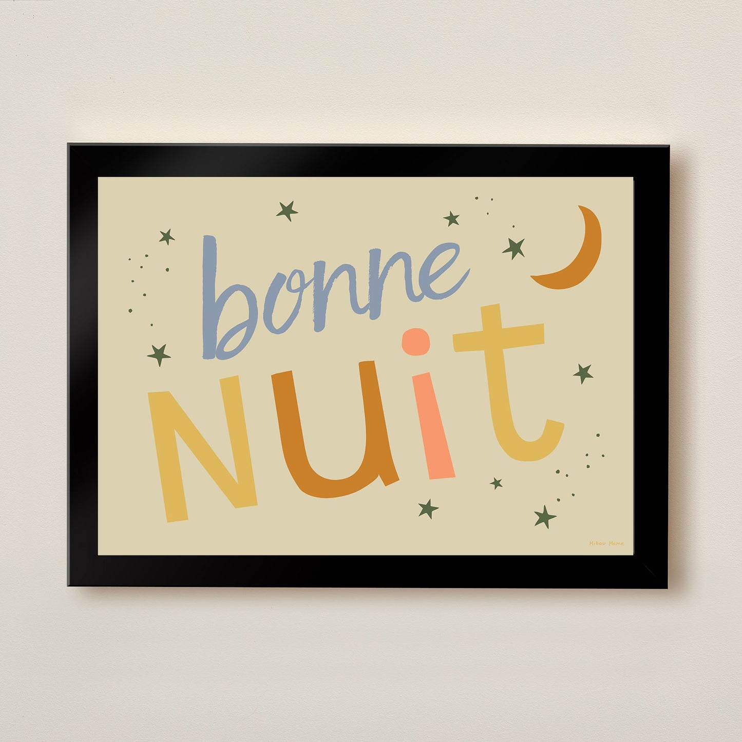 Bonne Nuit Kids Art Print by Hibou Home
