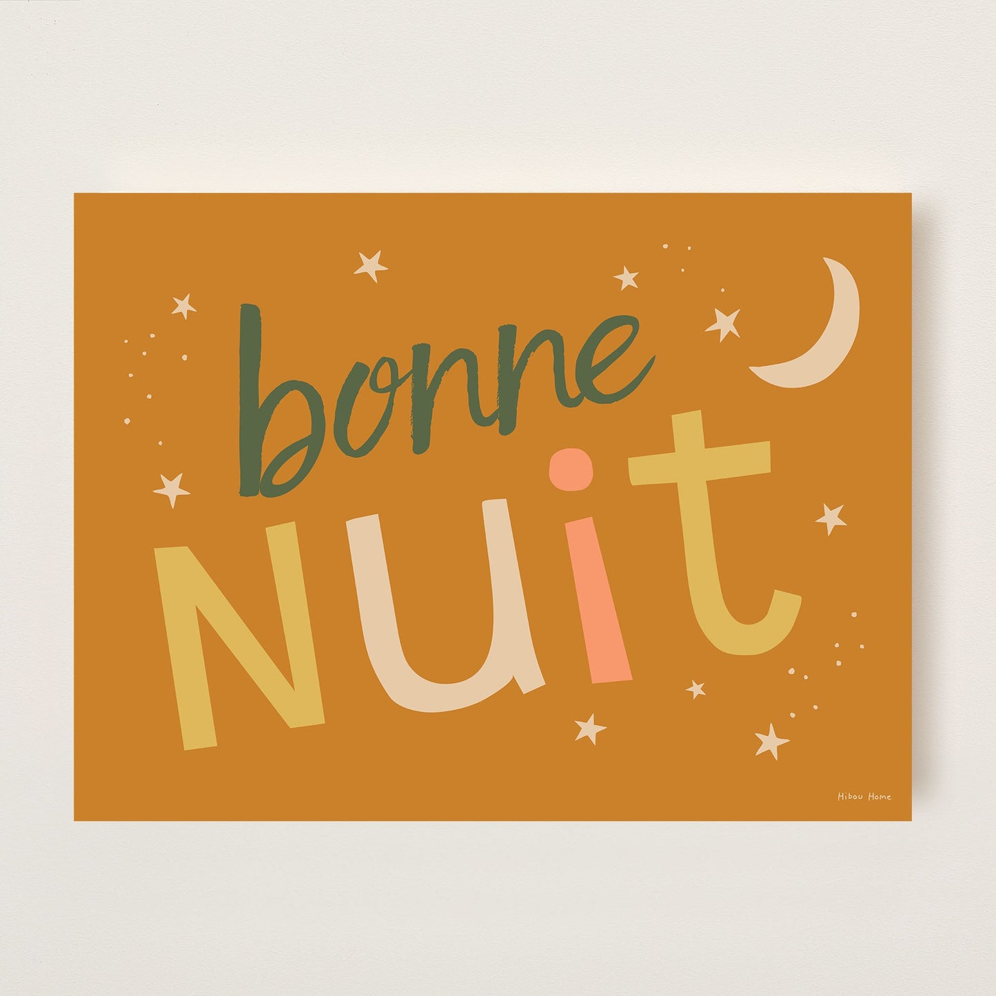 Bonne Nuit Kids Art Print by Hibou Home
