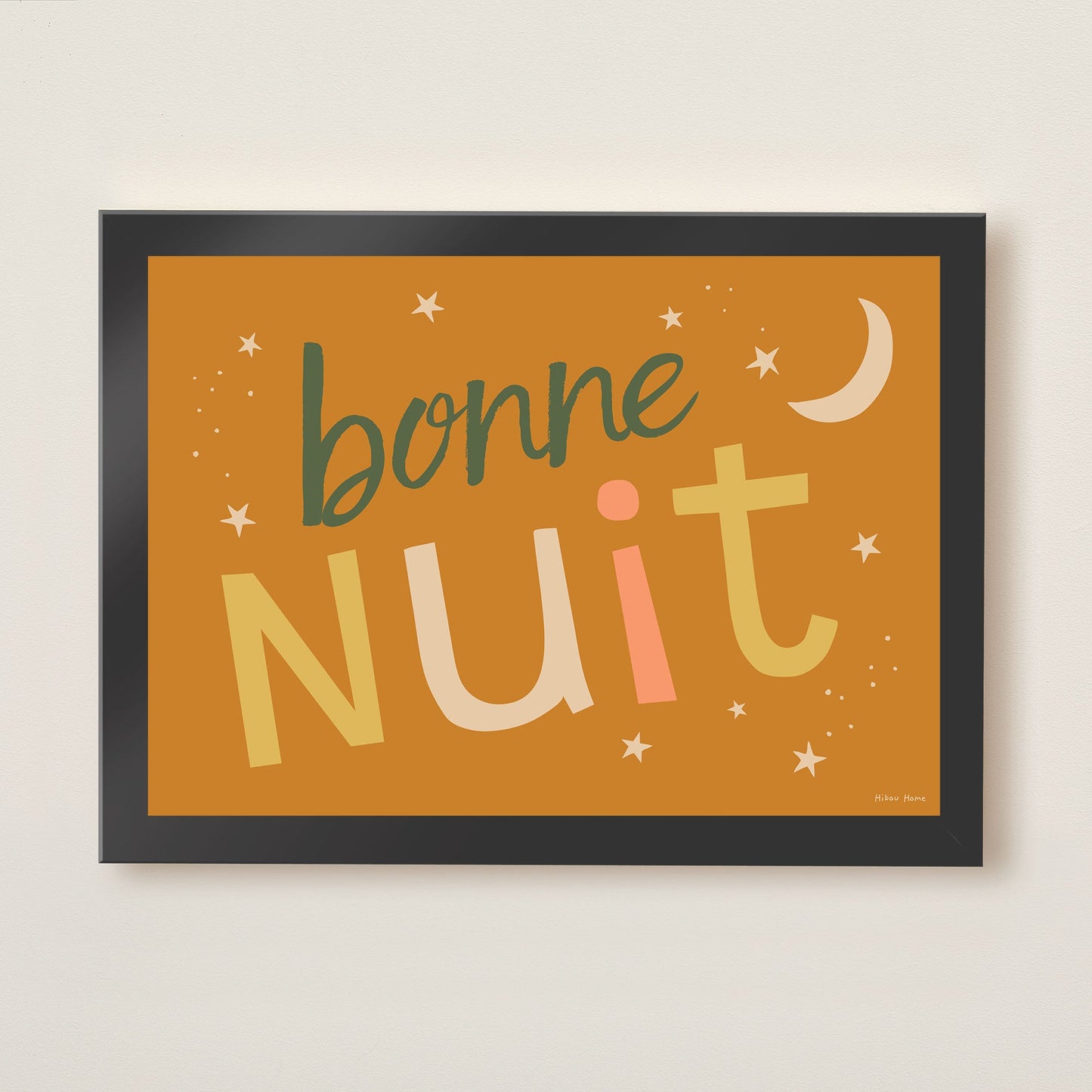Bonne Nuit Kids Art Print by Hibou Home